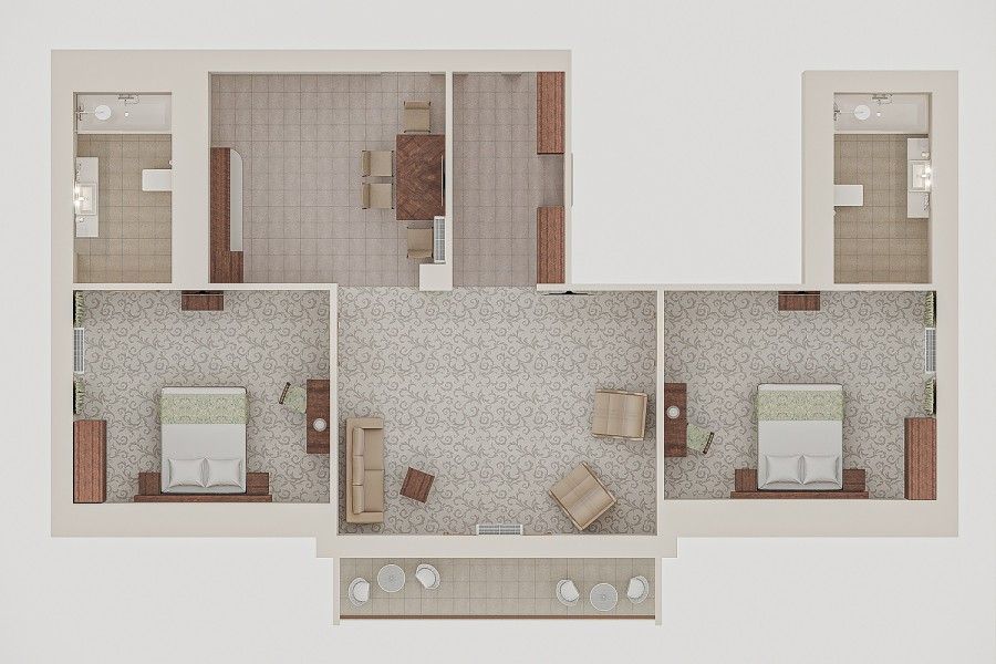 4-местный 4-комнатный AptS / Apartament